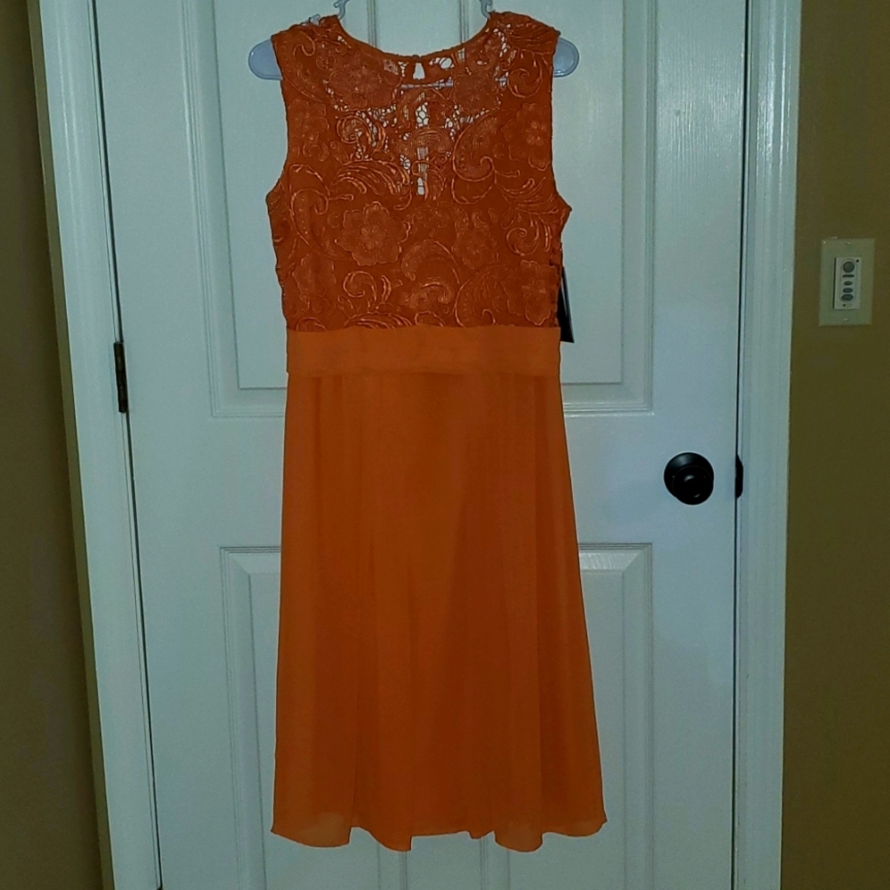 Eva Mendes for NY&Co. Orange Fit and Flare Dress